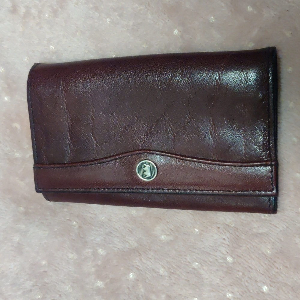 Burgundy leather small key wallet